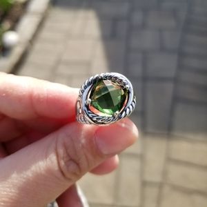 David Yurman prasiolite ring, 11 mm faceted stone - size 7.5